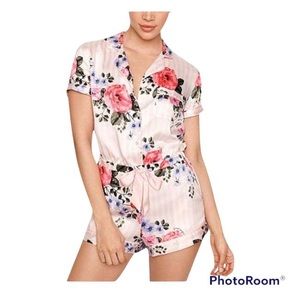 Victorias Secret Women's Satin Floral Romper